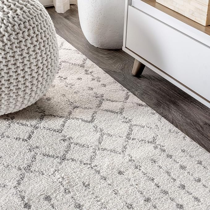 JONATHAN Y Boho Vintage Diamond Cream/Gray Square Area Rug 4X4 ft, Moroccan Hype - Image 4