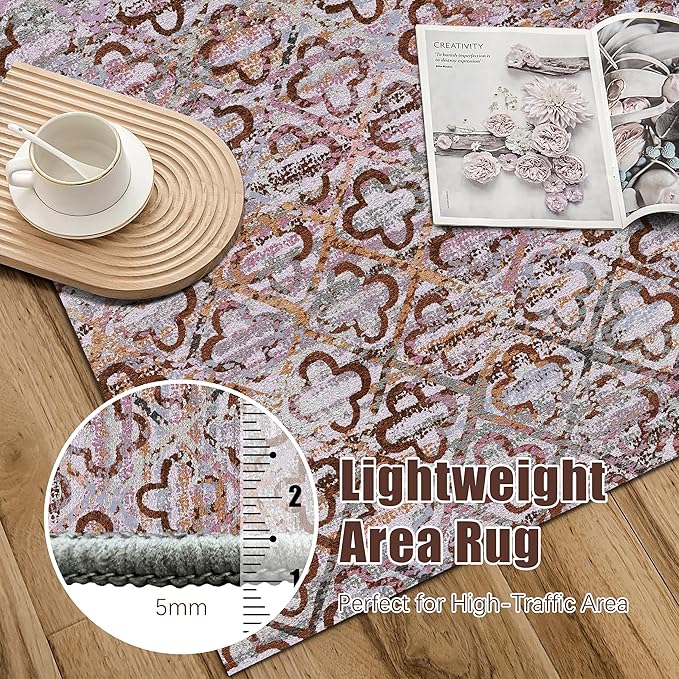 RUGSURE Washable Area Rugs, Pet & Child Friendly, Vibrant Colors Rugs - Image 6
