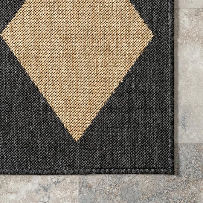 Nuloom Outdoor Performance Collection Sabina Dark Grey/Ivory, High Traffic - Image 8