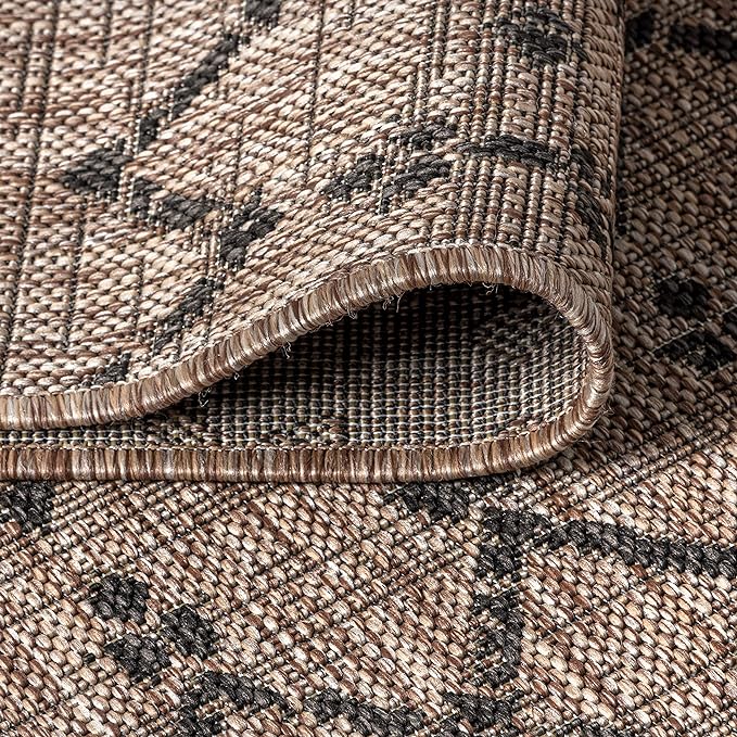 JONATHAN Y Moroccan Geometric Indoor Outdoor Area Rug 5X8 Natural/Black - Image 6