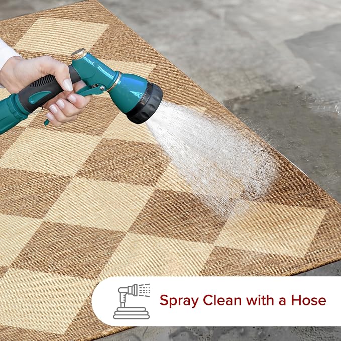 nuLOOM Outdoor Performance Collection Sabina Brown/Ivory, High Traffic - Image 5