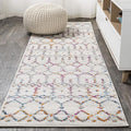 JONATHAN Y Boho Vintage Diamond Ivory/Multi Runner Rug 2X8 ft, Moroccan Hype by JONATHANY