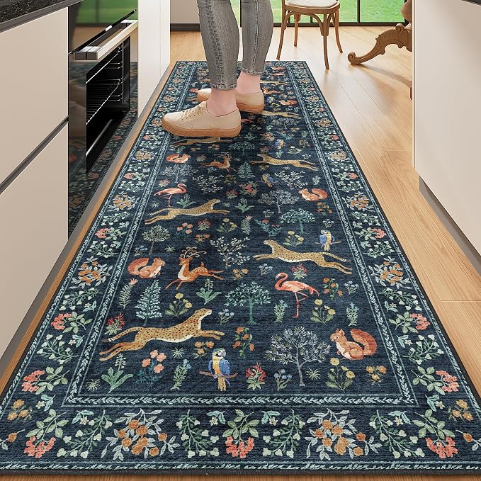 DUKINO 2.6x8 Rug for Hallway, Washable Kitchen Runner Rug by DUKINO