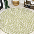 JONATHAN Y Moroccan Geometric Indoor Outdoor Round Area Rug 5 Ft Light by JONATHANY