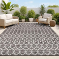 JONATHAN Y Moroccan Geometric Indoor Outdoor Area Rug 5X8 Black/Gray, Ourika by JONATHANY