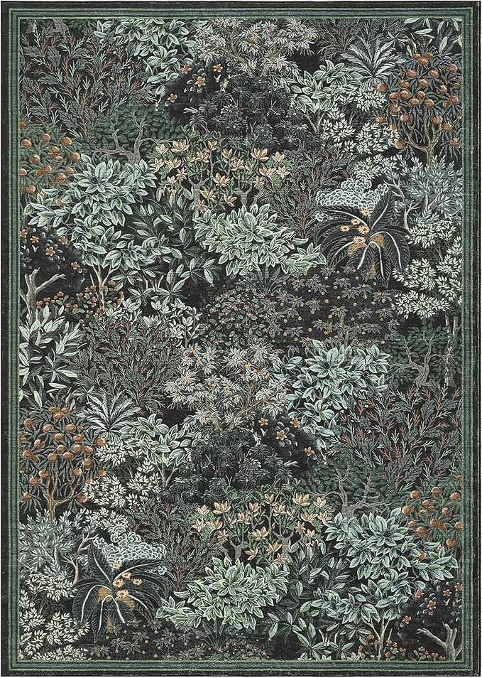 GarveeHome Forest Rugs 6x9, Botanical Low Pile Non Slip Stain Resistance - Image 4
