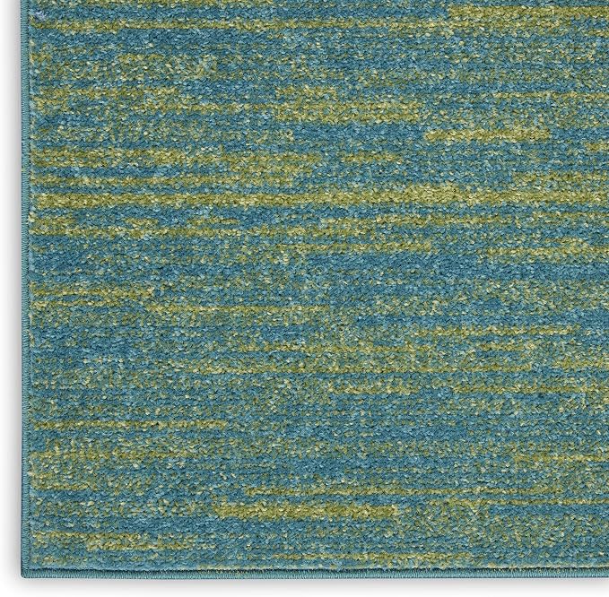 Nourison Home Nourison Essentials Blue Green 2'2" x 7'6" Area Rug - Image 6
