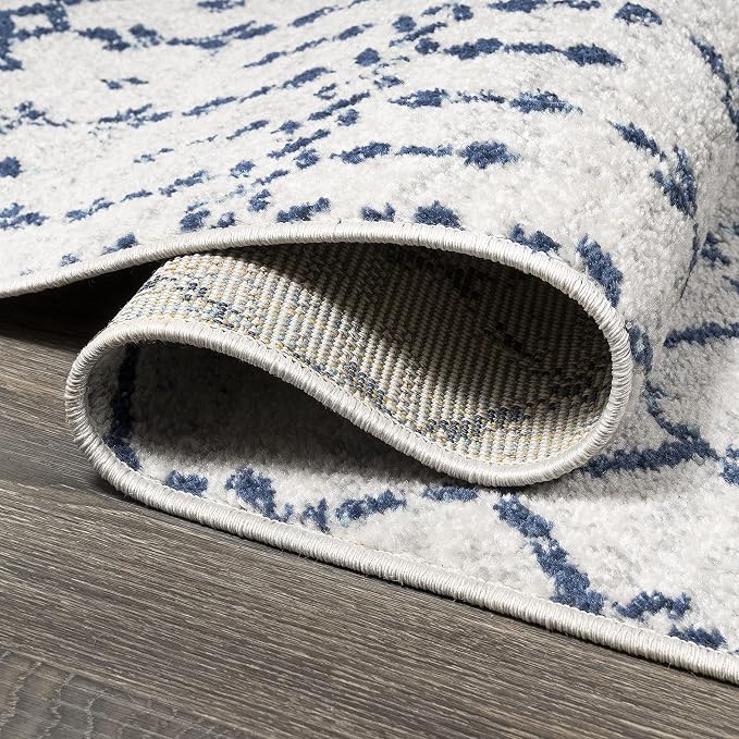 JONATHAN Y Boho Vintage Diamond Cream/Navy Indoor Area Rug 5X8 ft, Moroccan Hype - Image 7