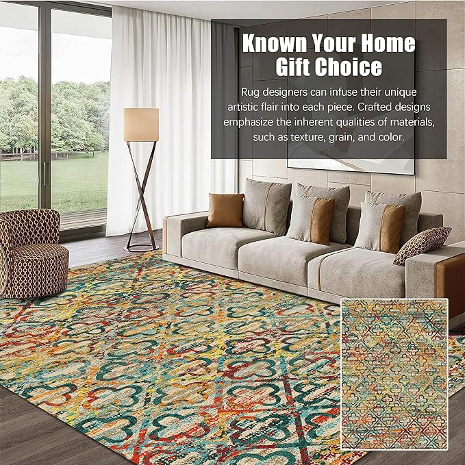 RUGSURE Washable Area Rugs, Pet & Child Friendly, Vibrant Colors Rugs - Image 3