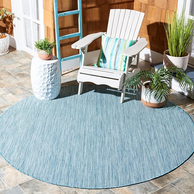 SAFAVIEH Outdoor Round Rug 9' by Unknown
