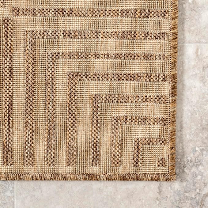 nuLOOM 2x8 Outdoor/Indoor Asha Area Rug, Light Brown, Casual Design - Image 4