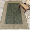 Nuloom Asha Green/Brown, Striped Border, Soft and Cozy, High Traffic, Easy Clean by nuLOOM