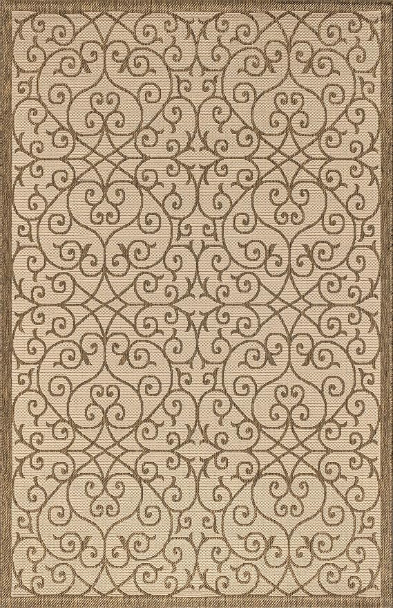 JONATHAN Y Vintage Filigree Indoor Outdoor Area Rug 9X12 Beige/Brown, Madrid - Image 8