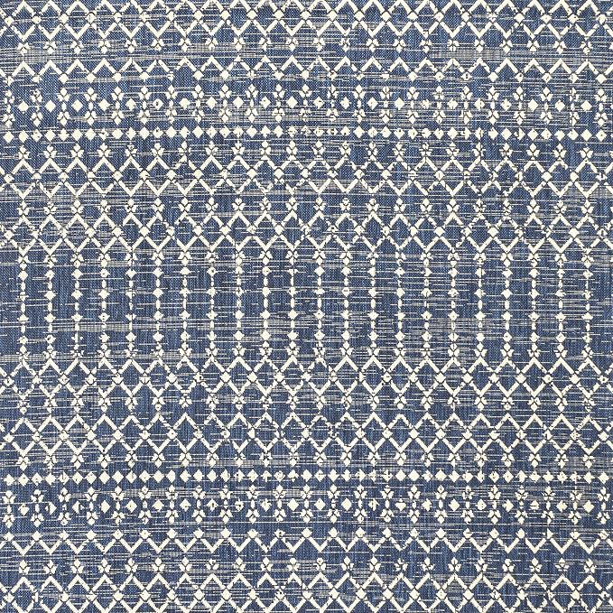 JONATHAN Y Moroccan Geometric Indoor Outdoor Square Area Rug 3X3 Navy/Beige - Image 8