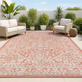 JONATHAN Y Boho Medallion Indoor Outdoor Area Rug 3X5 Red/Taupe, Malta Textured by JONATHANY