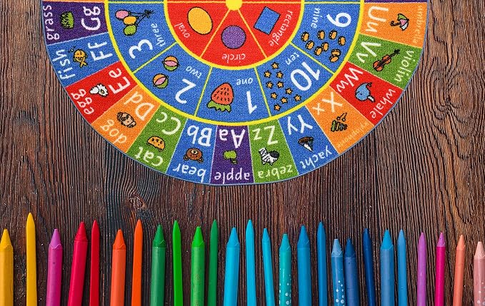KC Cubs Educational Kids Rug – ABC Alphabet, 123 Numbers & Shapes Learning Mat - Image 6