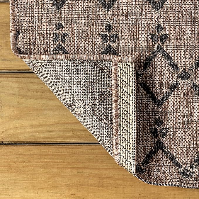 JONATHAN Y Moroccan Geometric Indoor Outdoor Runner Rug 2X20 Natural/Black - Image 6