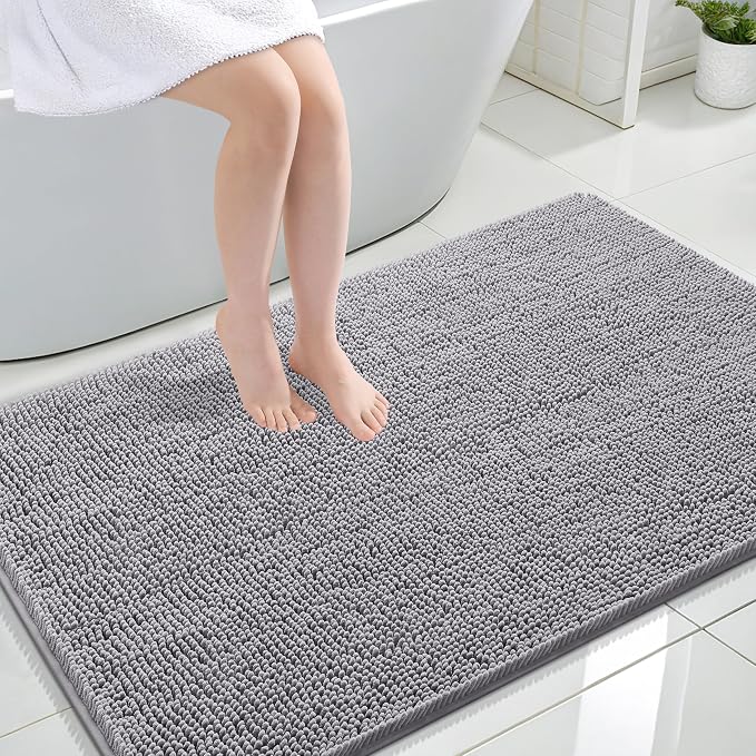 OLANLY Large Bathroom Rugs 44x32, Extra Soft Absorbent Chenille Bath Rugs by OLANLY
