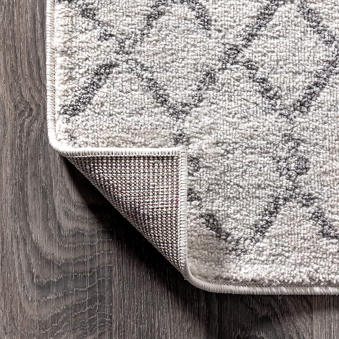 JONATHAN Y Boho Vintage Diamond Cream/Gray Indoor Area Rug 10X14 ft, Moroccan - Image 5