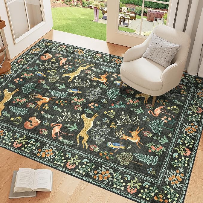 DUKINO 4x6 Rug, Washable Animal Area Rug - Image 3