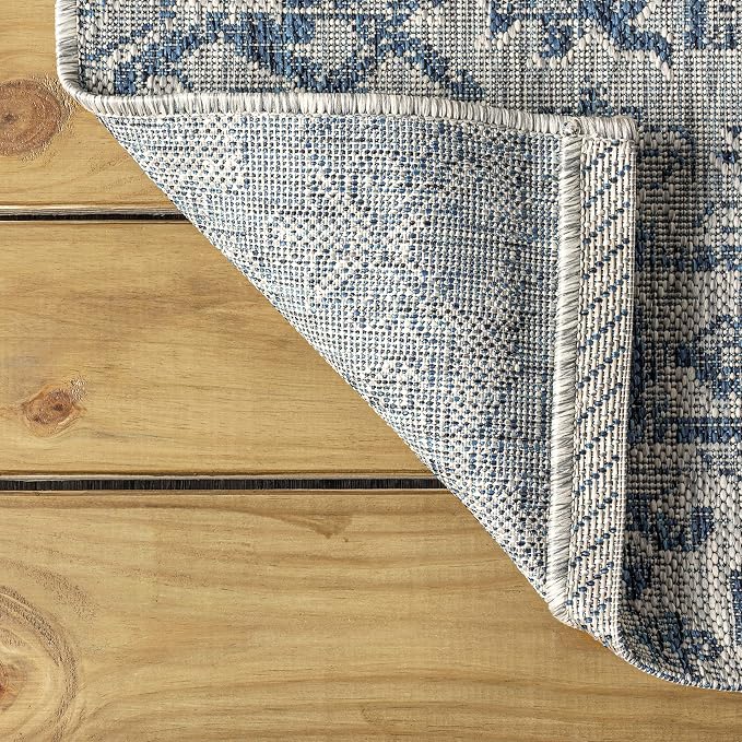 JONATHAN Y Boho Medallion Indoor Outdoor Runner Rug 2X10 Navy/Gray, Estrella - Image 6