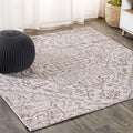 JONATHAN Y Boho Medallion Indoor Outdoor Square Area Rug 3X3 Red/Taupe by JONATHANY