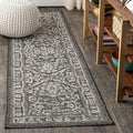 JONATHAN Y Boho Medallion Indoor Outdoor Runner Rug 2X10 Black/Gray, Malta by JONATHANY