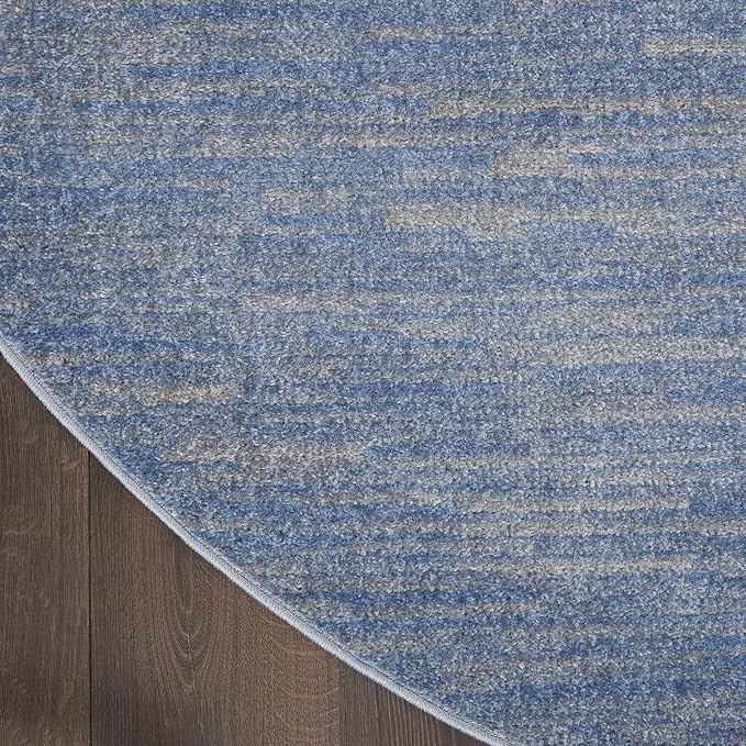 Nourison Home Nourison Essentials Blue Grey 4' x Round Area Rug - Image 7