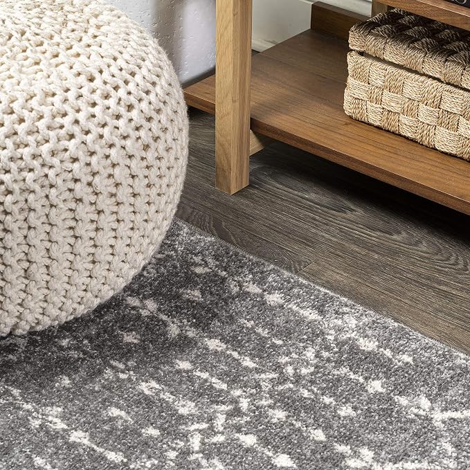 JONATHAN Y Boho Vintage Diamond Gray/Ivory Runner Rug 2X8 ft, Moroccan Hype - Image 4