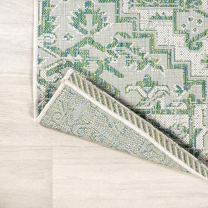 JONATHAN Y Boho Medallion Indoor Outdoor Area Rug 3X5 Green/Cream, Estrella - Image 5