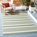 SAFAVIEH Courtyard Collection 4' x 5'7" Beige/Dark Green CY6062 Stripe Indoor/ by Unknown