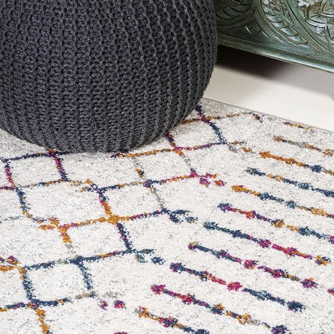 JONATHAN Y Boho Vintage Diamond Cream/Multi Indoor Area Rug 3X5 ft, Moroccan - Image 9