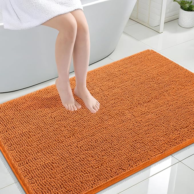 OLANLY Large Bathroom Rugs 44x32, Extra Soft Absorbent Chenille Bath Rugs by OLANLY