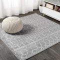 JONATHAN Y Boho Vintage Diamond Gray/Ivory Square Area Rug 7X7 ft, Moroccan Hype by JONATHANY