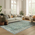 Blue and Green 5x7 Area Rugs for Living Room Christmas Low Pile Soft Moody by BILEEHOME