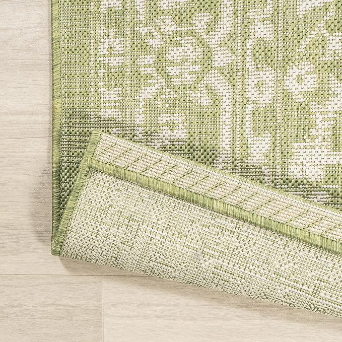 JONATHAN Y Boho Medallion Indoor Outdoor Runner Rug 2X10 Green/Cream, Malta - Image 6