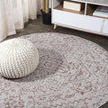 JONATHAN Y Boho Medallion Indoor Outdoor Round Area Rug 6 Ft Red/Taupe by JONATHANY