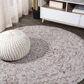 JONATHAN Y Boho Medallion Indoor Outdoor Round Area Rug 4 Ft Red/Taupe by JONATHANY