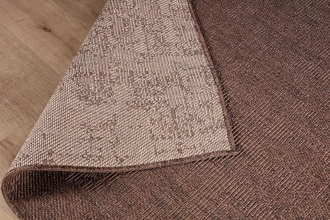 CAMILSON Easy Jute Rug 5x7, Indoor Outdoor Brown Color Fiber Area Rugs - Image 5