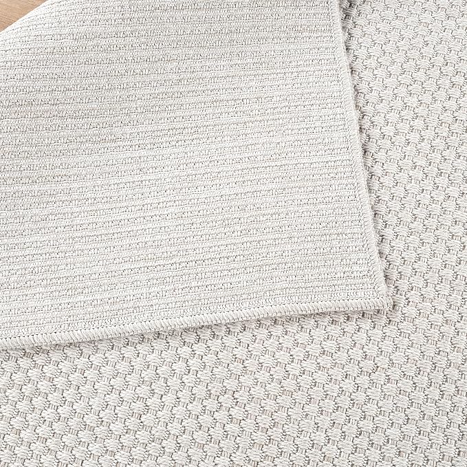 CAMILSON Easy Jute Rug 10x14 Indoor Outdoor Off-White Farmhouse Area Rugs - Image 8