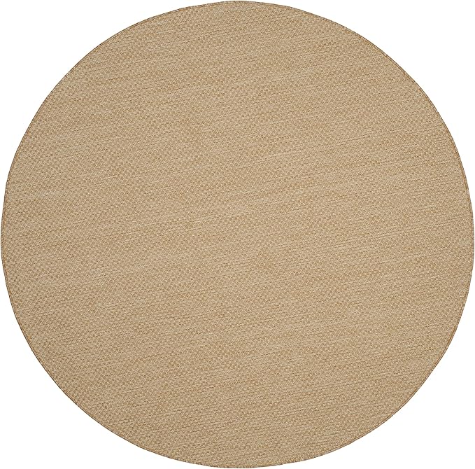 SAFAVIEH Courtyard Collection 7'1" Round Natural/Cream CY8521 Indoor/ Outside - Image 3