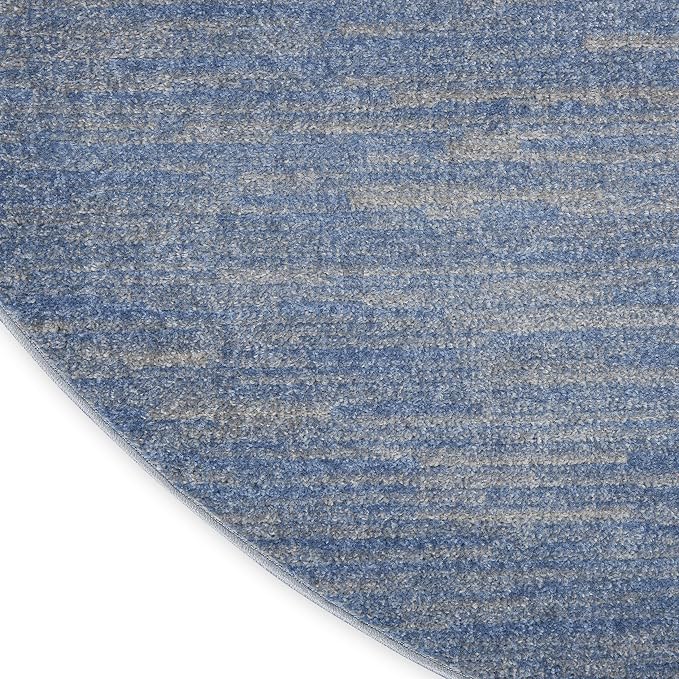 Nourison Home Nourison Essentials Blue Grey 4' x Round Area Rug - Image 8