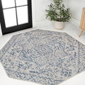 JONATHAN Y Boho Medallion Indoor Outdoor Octagon Area Rug 8 Ft Navy/Gray by JONATHANY