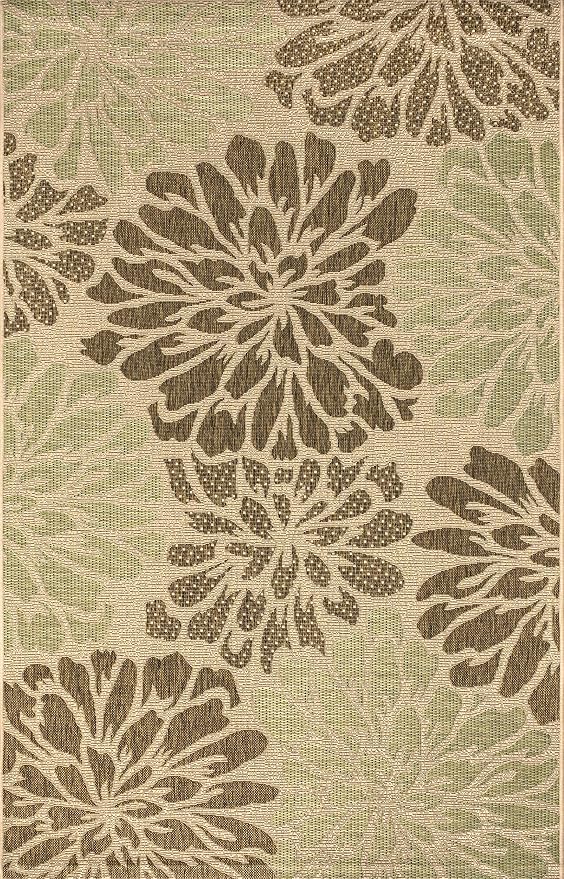 JONATHAN Y Floral Textured Weave Indoor Outdoor Area Rug 8X10 Sage/Brown - Image 8
