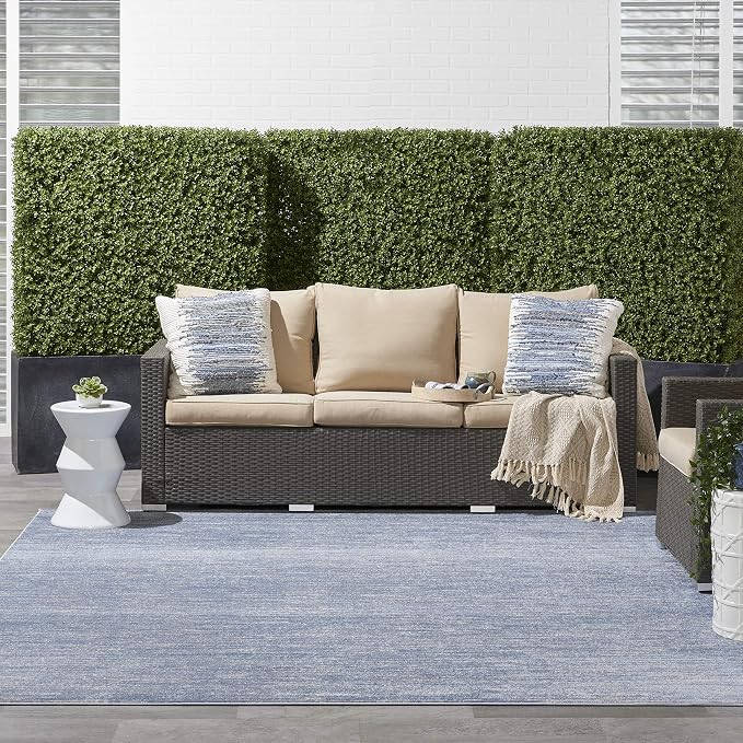 Nourison Home Nourison Essentials Blue Grey 9' x Square Area Rug - Image 5