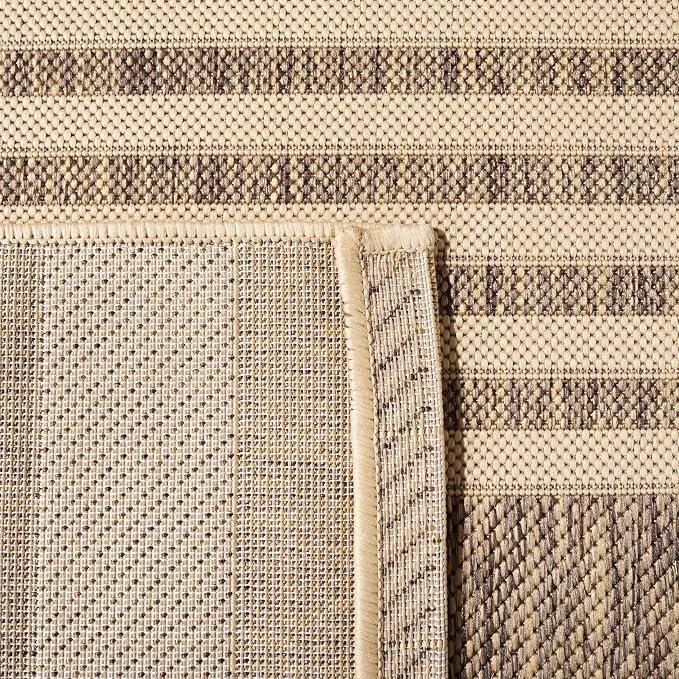 SAFAVIEH Courtyard Collection 2'3' x 14' Brown/Bone CY6062 Stripe Indoor/ - Image 8