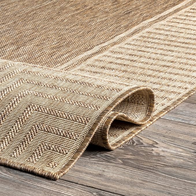 Nuloom Asha Light Brown/Ivory, Striped Border, Soft and Cozy, High Traffic - Image 5