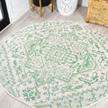 JONATHAN Y Boho Medallion Indoor Outdoor Round Area Rug 5 Ft Green/Cream by JONATHANY